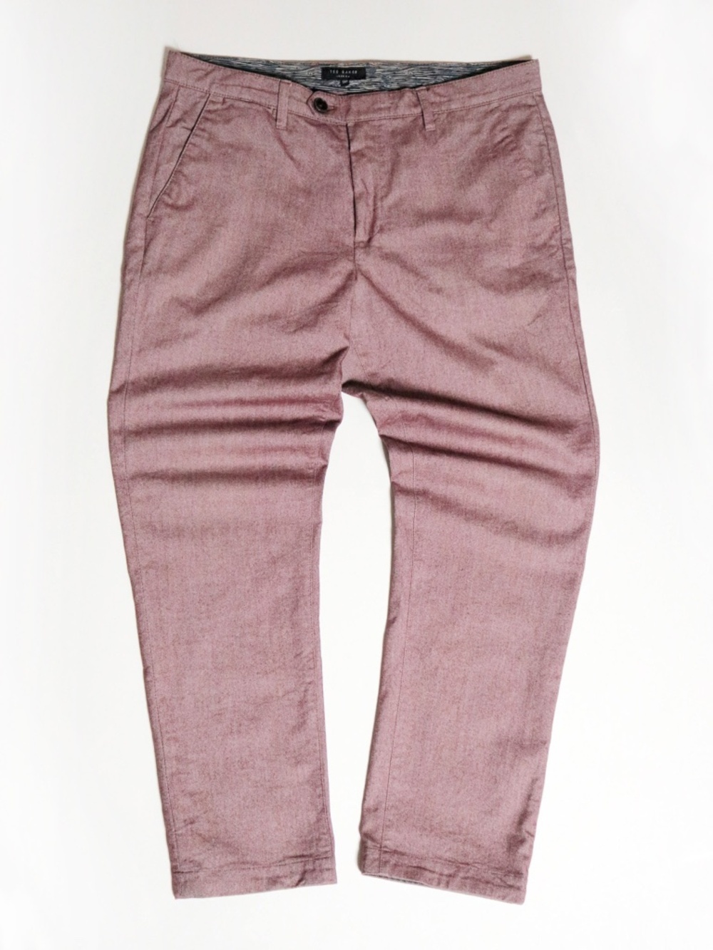 TED BAKER LONDON Men's 34R Muted Red Business Casual Flat Front Trousers Pants